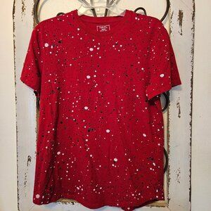 rue21 - Women`s Red Splatter  Paint T-Shirt Jersey size S